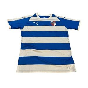 Peninsula Power FC Jersey Blue and White‎ Stripes Size Medium